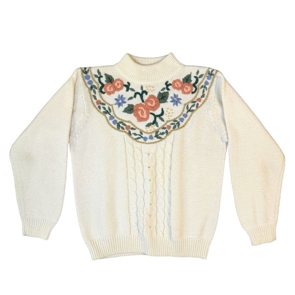 Alfred Dunner Sweaters - Vintage Alfred Dunner Grandmacore Pullover Sweater Womens Size Petite Medium